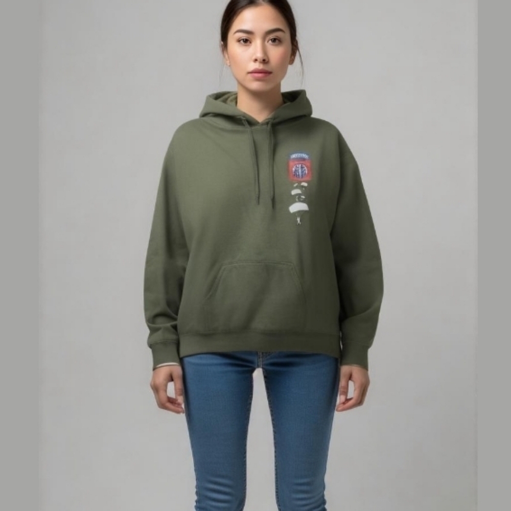 Airborne Army Green Hoodie - Size Small/Medium